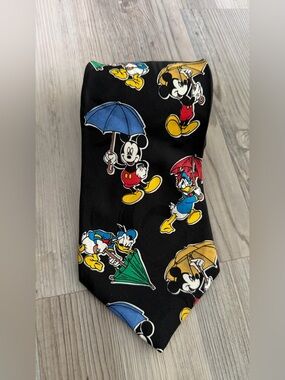 Vintage Mickey Mouse Unlimited Umbrella  Neck Tie 1990’s Men’s 100% Silk Duck